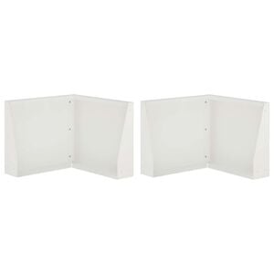 vidaXL Задържащи стени 2 бр. 50 x 50 x 30 см Стомана Бяло