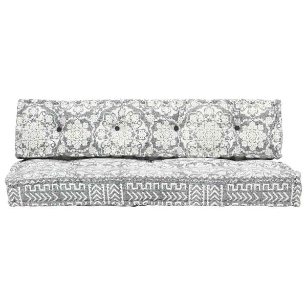 vidaXL Палетна възглавница за диван, светлосива, текстил, пачуърк