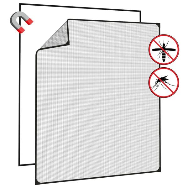 vidaXL Магнитна мрежа против насекоми за прозорци, антрацит, 130x150см