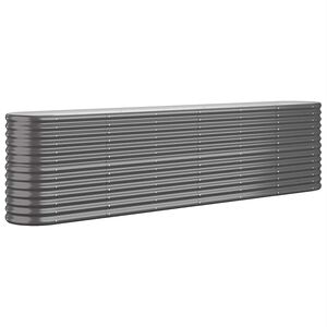 vidaXL Градинска повдигната леха поцинкована стомана антрацит