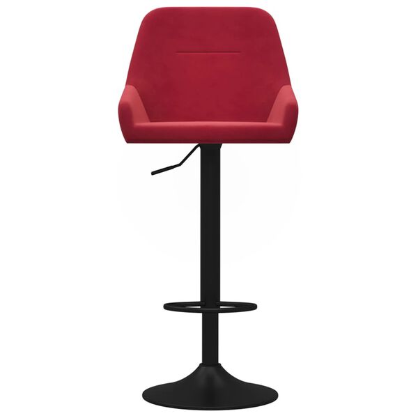 vidaXL Бар табуретки, 2 бр, виненочервени, кадифе