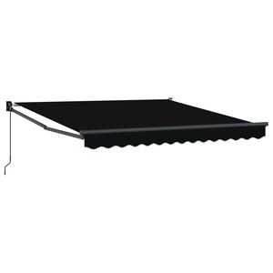 vidaXL Прибираща се тента Черно 350 x 250 cm 100% полиестер и алуминий