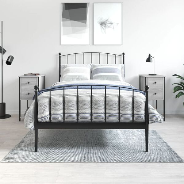 vidaXL Нощни шкафчета, 2 бр, сив сонома, 32x42x70 см, инженерно дърво