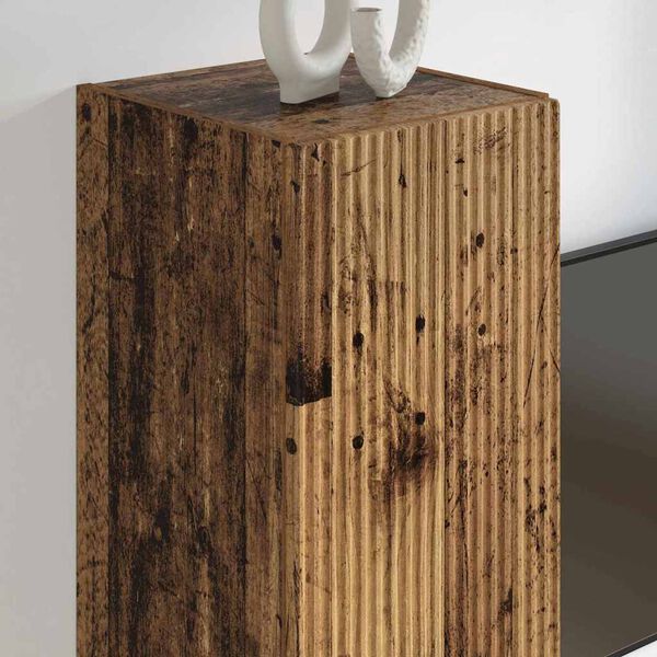 vidaXL TV стенен шкаф 2 pcs Старо дърво 30 x 31 x 100 см