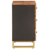 vidaXL Нощно шкафче, кафяво и черно, 50x33x60 см, мангово дърво масив