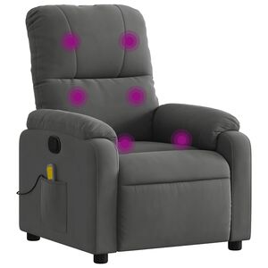 vidaXL Масажен наклоняем стол, тъмносив, микрофибърен текстил
