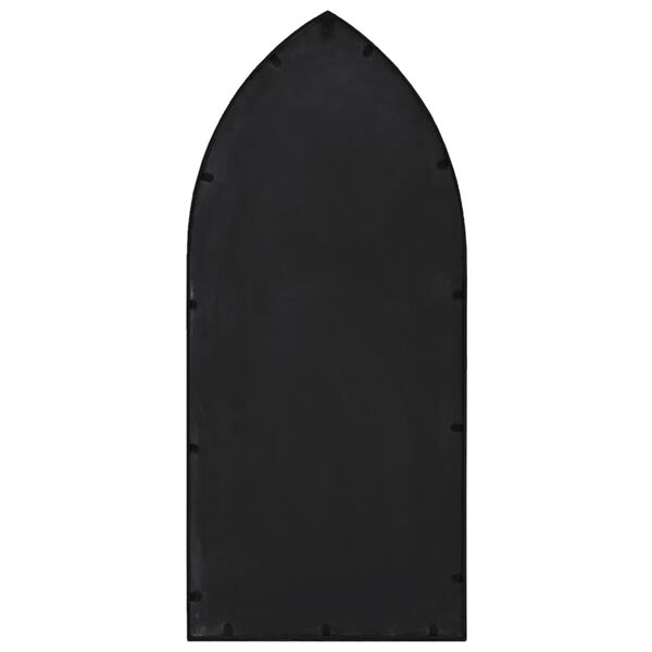 vidaXL Градинско огледало черно 100x45 см желязо за външна употреба