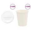 vidaXL хартиени чаши за кафе с капачки 1000 бр. 8oz 200ml