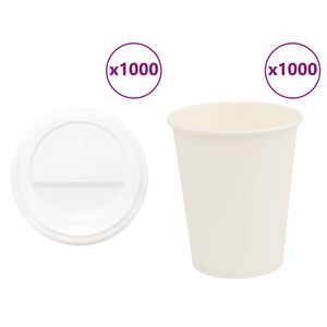 vidaXL хартиени чаши за кафе с капачки 1000 бр. 8oz 200ml