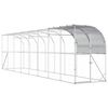 vidaXL Кокошарник срещу стена Сребристо 800 x 100 x 215 см