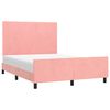vidaXL Рамка за легло с табла, розова, 140x200 см, кадифе