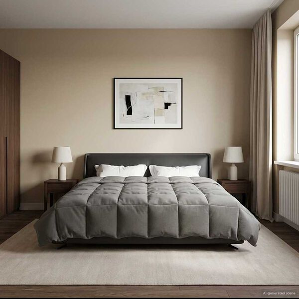 vidaXL Пълно годишно юрганче Светлосиво 200 x 240 cm Микрофибър