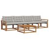 vidaXL Комплект дивани за открито 5 pcs Естествено и светло сиво