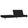 vidaXL 2-местно разтегателно канапе, черно, текстил