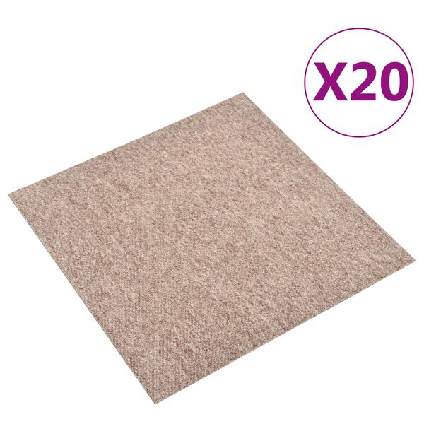 vidaXL Килимни плочки за под, 20 бр, 5 м&sup2;, 50x50 см, бежови