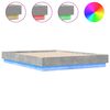 vidaXL Рамка за легло с LED осветление, бетонно сива, 135x190 см