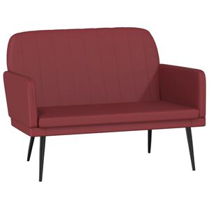 vidaXL Пейка, виненочервена, 107x80x81 см, изкуствена кожа