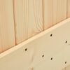 vidaXL Плъзгаща врата с монтажни части, 90x210 см, борово дърво масив