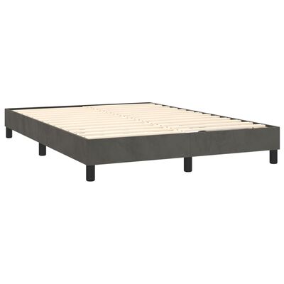 vidaXL Боксспринг легло с матрак, тъмносиво, 140x200 см, кадифе
