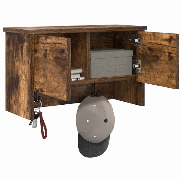 vidaXL Стенен закачалка за палта с рафт Димян дъб 50 x 20 x 30 см