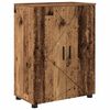 vidaXL Шкаф за баня със съхранение с врата Старо дърво 60 x 35 x 80 см