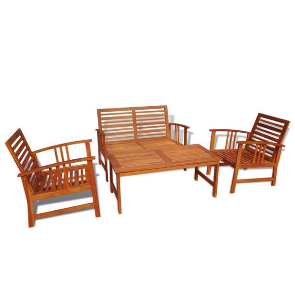 Градински комплект от маса, пейка и 2 стола