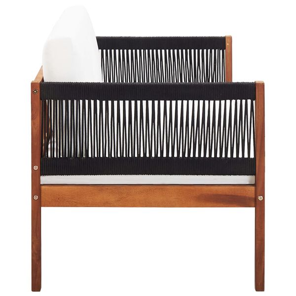 vidaXL Градински диван, 2-двуместен, акациево дърво масив