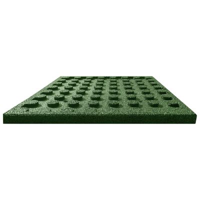 vidaXL Ударопоглъщащи каучукови плочи, 12 бр, 50x50x3 см, зелени