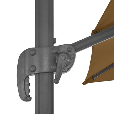 vidaXL Градински чадър чупещо рамо с алуминиев прът 300x300 см таупе