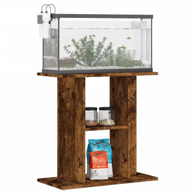 vidaXL Поставка за аквариум, опушен дъб, 60x30x60 см, инженерно дърво