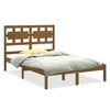vidaXL Рамка за легло, меденокафява, дърво, 150x200 cм, King Size