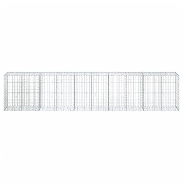 vidaXL Габионна кошница с покритие, 500x50x100 см, поцинковано желязо
