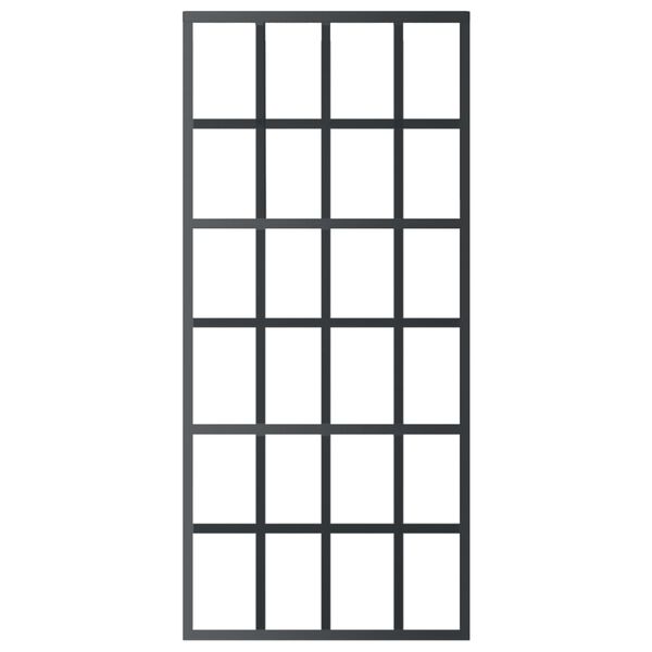 vidaXL Плъзгаща се врата с механизъм, ESG стъкло и алуминий, 90x205 см