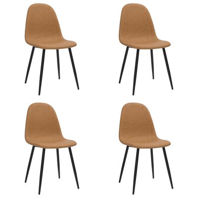 vidaXL Трапезни столове 4 бр 45x53,5x83 см светлокафяви еко кожа