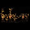 vidaXL Коледна украса семейство елени 90 LED топло бяло ратан
