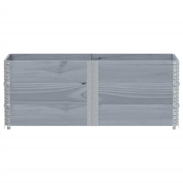 vidaXL Палетни страници, сив, 3 бр, 150x50 см, борова дървесина масив