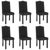 vidaXL Трапезни столове, 6 бр, черни, кадифе