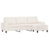 vidaXL 3-местен диван с табуретка бежов 210 см микрофибърен текстил