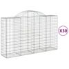 vidaXL Габионни кошници арка 30 бр 200x50x120/140см поцинковано желязо
