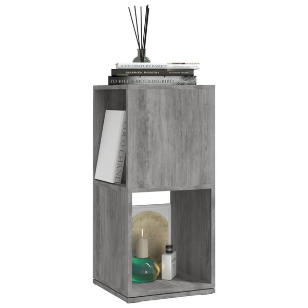 vidaXL Въртящ се шкаф, бетонно сив, 34,5x34,5x75,5 см, инженерно дърво