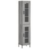 vidaXL Висок шкаф, сив сонома, 34,5x34x180 см, инженерно дърво