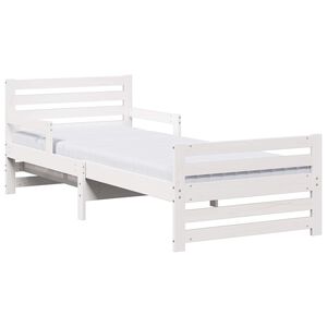 vidaXL Рамка за легло с разширяем матрак с таблото Бяло 80 x 200 cm