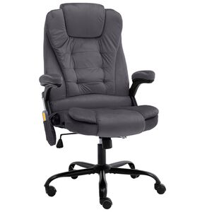 vidaXL Масажиращ офис стол, тъмносив, кадифе