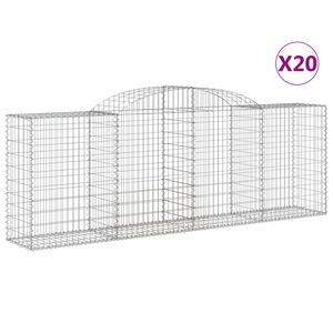 vidaXL Габионни кошници арка 20 бр 300x50x100/120см поцинковано желязо