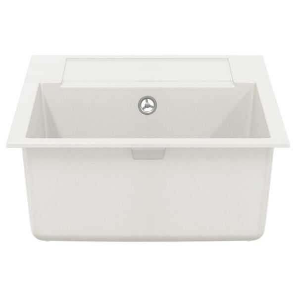 vidaXL Мивка Бяло 780 x 500 мм 80% Кварц и 20% Смола