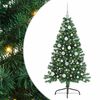 vidaXL Изкуствена коледна елха с подсветка Зелен 120 cm ПВЦ