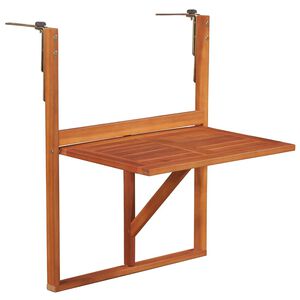 vidaXL Висяща балконска маса, 64,5x44x80 см, акациево дърво масив