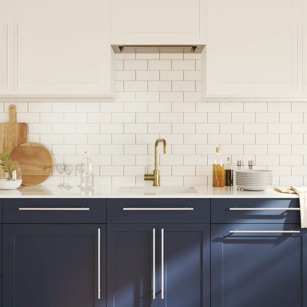 vidaXL Дръжки за шкафове, 10 бр, сребристи, 320 мм, неръждаема стомана