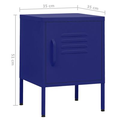 vidaXL Нощни шкафчета, 2 бр, нейви синьо, 35х35х51 см, стомана