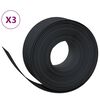 vidaXL Градински кантове, 3 бр, черни, 10 м, 20 см, полиетилен